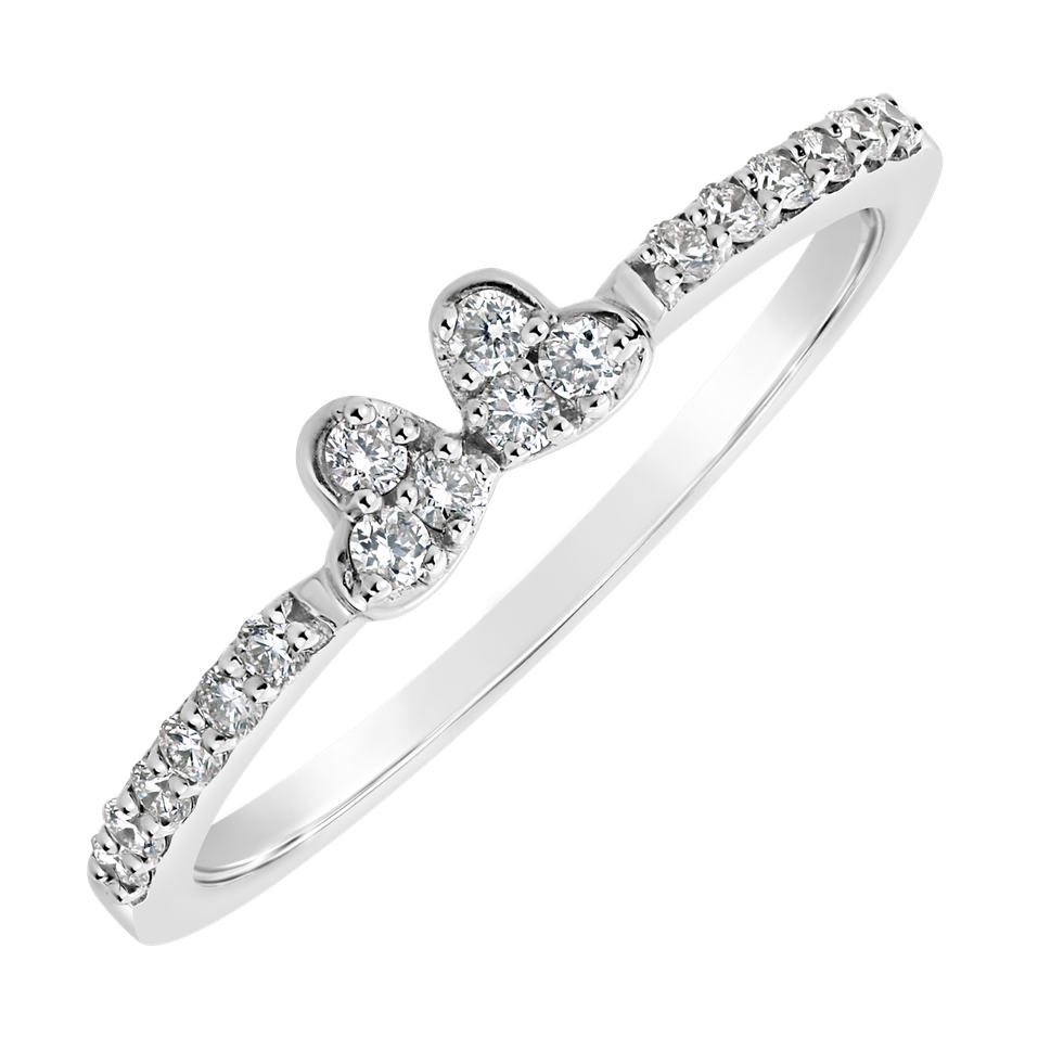 Diamond ring Double Hearts