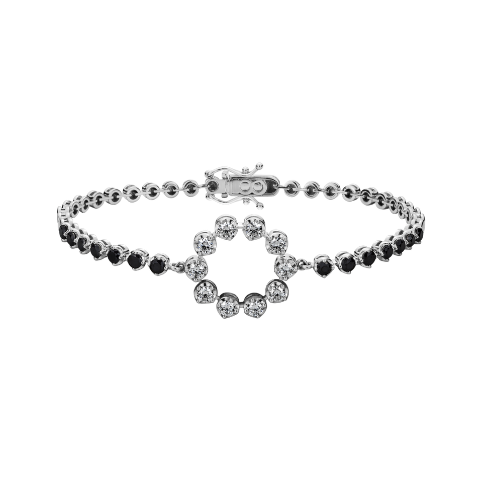 Bracelet with black and white diamonds Lourdes