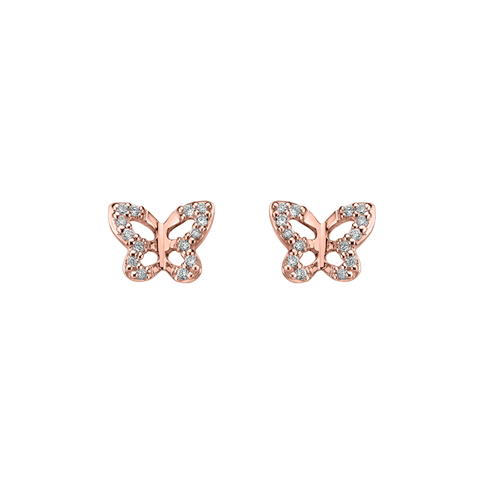 Diamond earrings Cute Butterfly