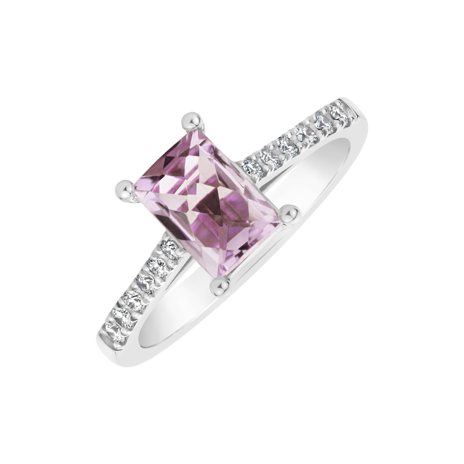 Diamond rings with Amethyst Miracle Gem