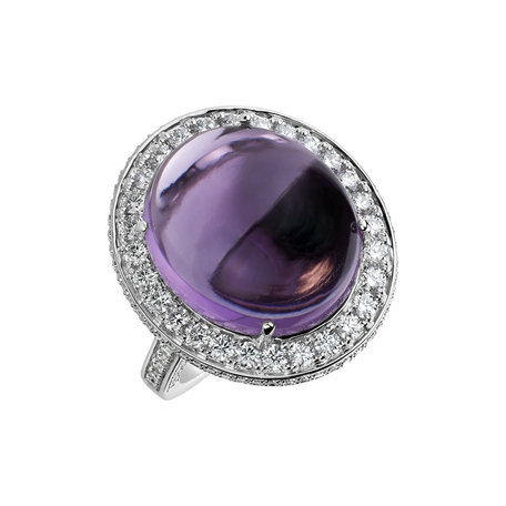 Diamond rings with Amethyst Maddie