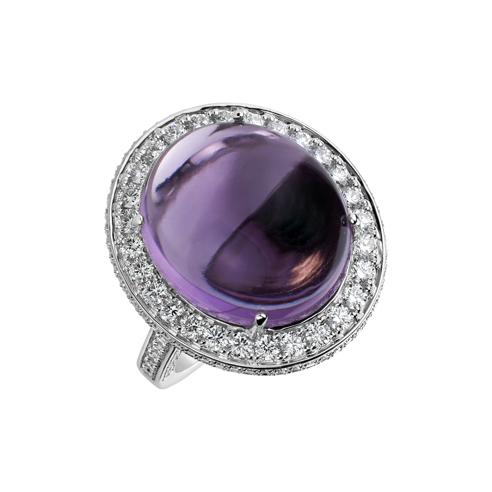 Diamond rings with Amethyst Maddie