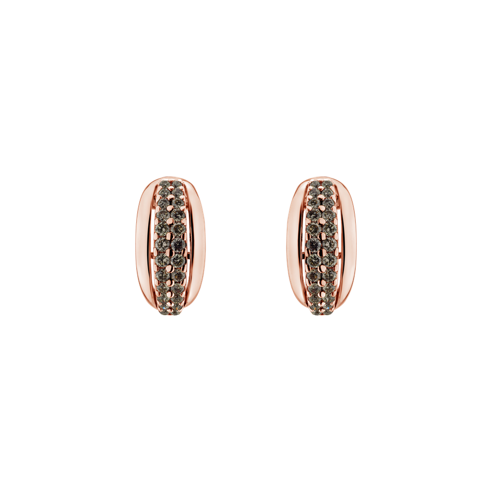 Earrings with brown diamonds Sunshine Tears