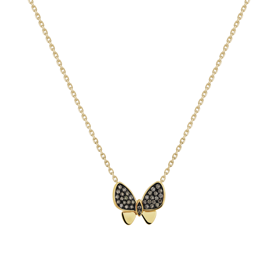 Pendant with brown diamonds Butterfly Night