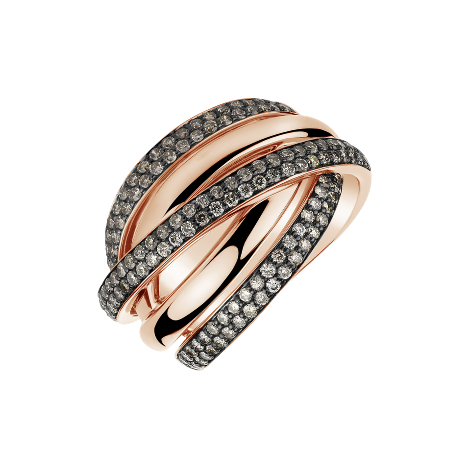 Ring with brown diamonds Fantastic Brilliance