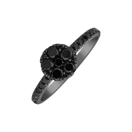 Ring with black diamonds Sunshine Opus