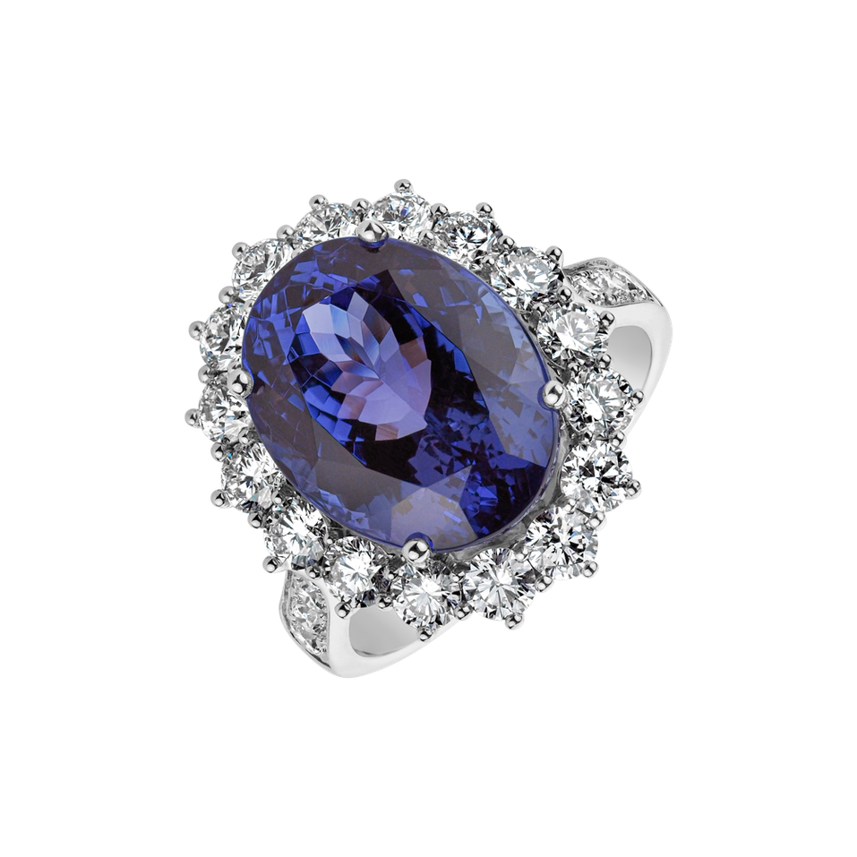 Diamond ring with Tanzanite Space Queen