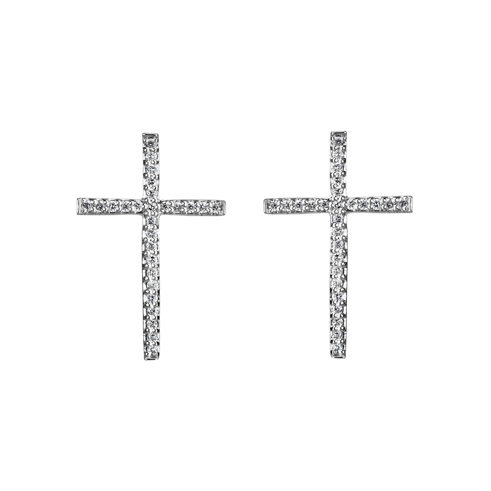 Diamond earrings Shimmering Cross