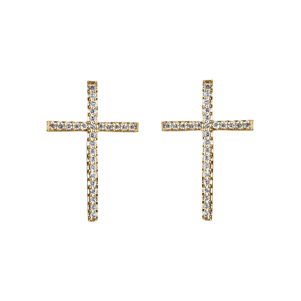 Diamond earrings Shimmering Cross