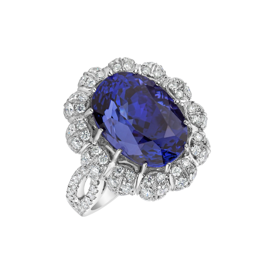 Diamond ring with Tanzanite Thuzad