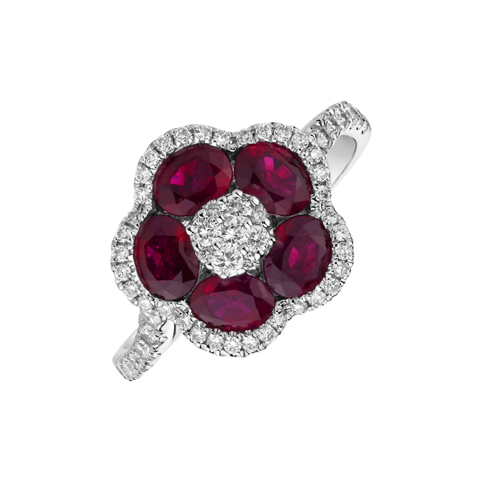 Diamond ring with Ruby Joelle