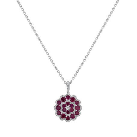 Diamond pendant with Ruby The Red Gothic Rose