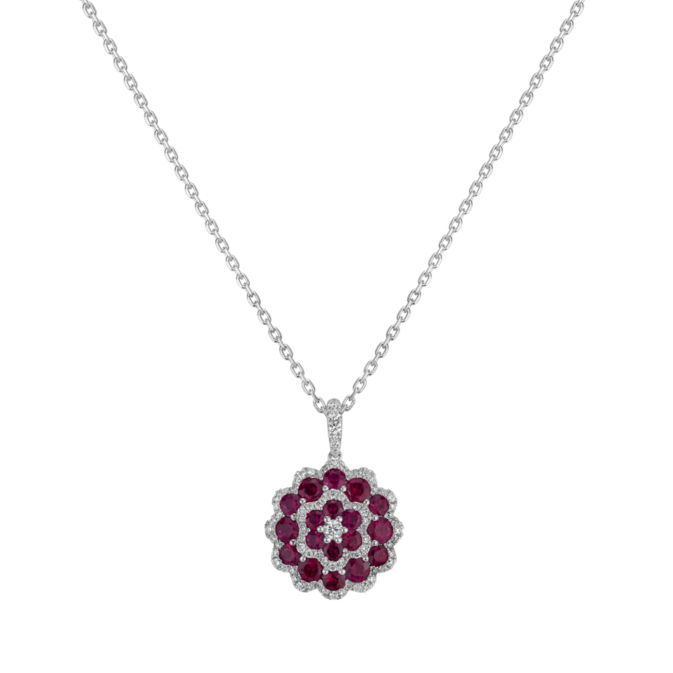 Diamond pendant with Ruby The Red Gothic Rose