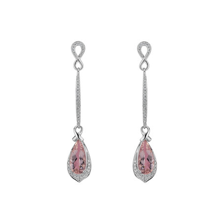 Diamond earrings with Morganite Inhabituel