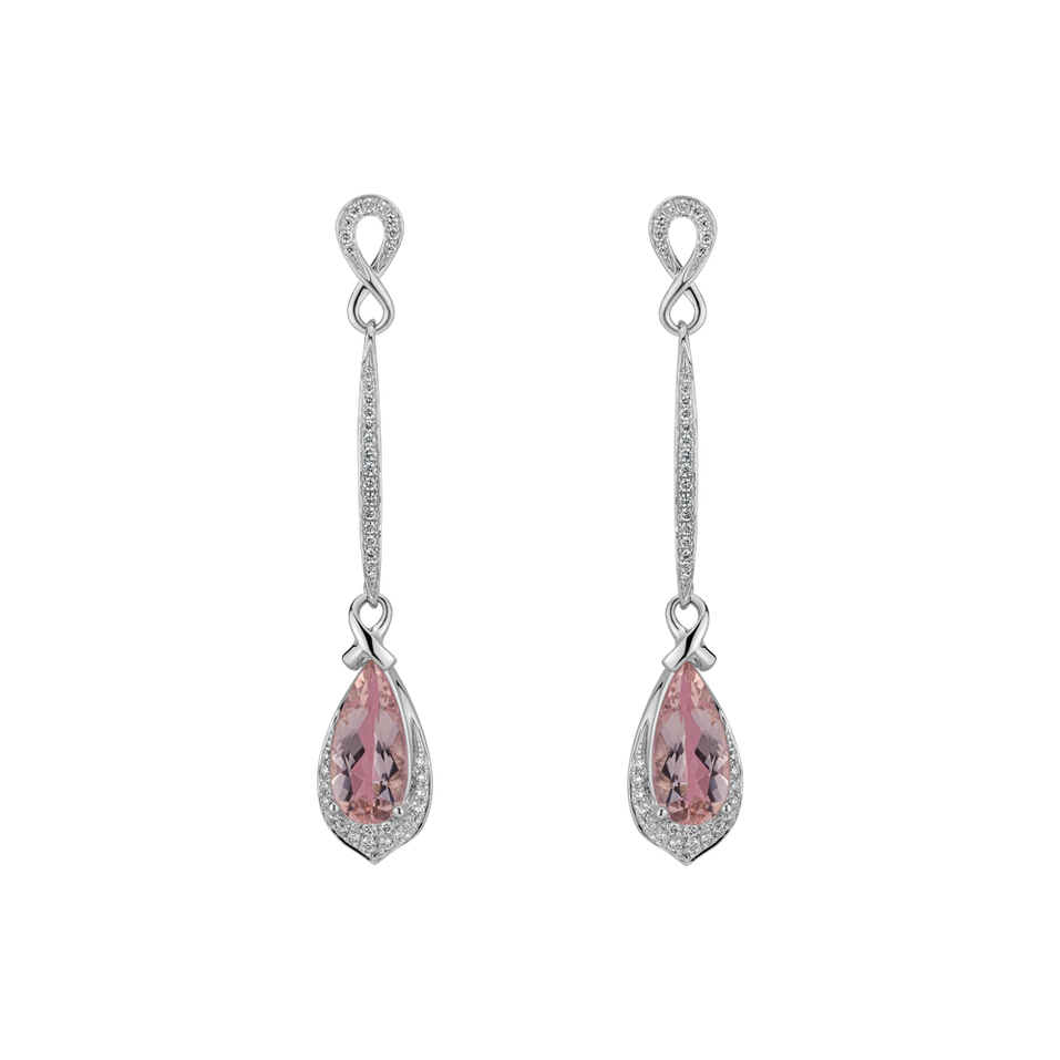 Diamond earrings with Morganite Inhabituel