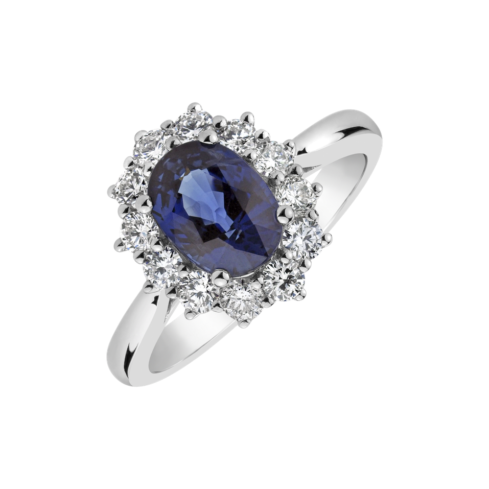 Diamond ring with Sapphire Secret Allegory