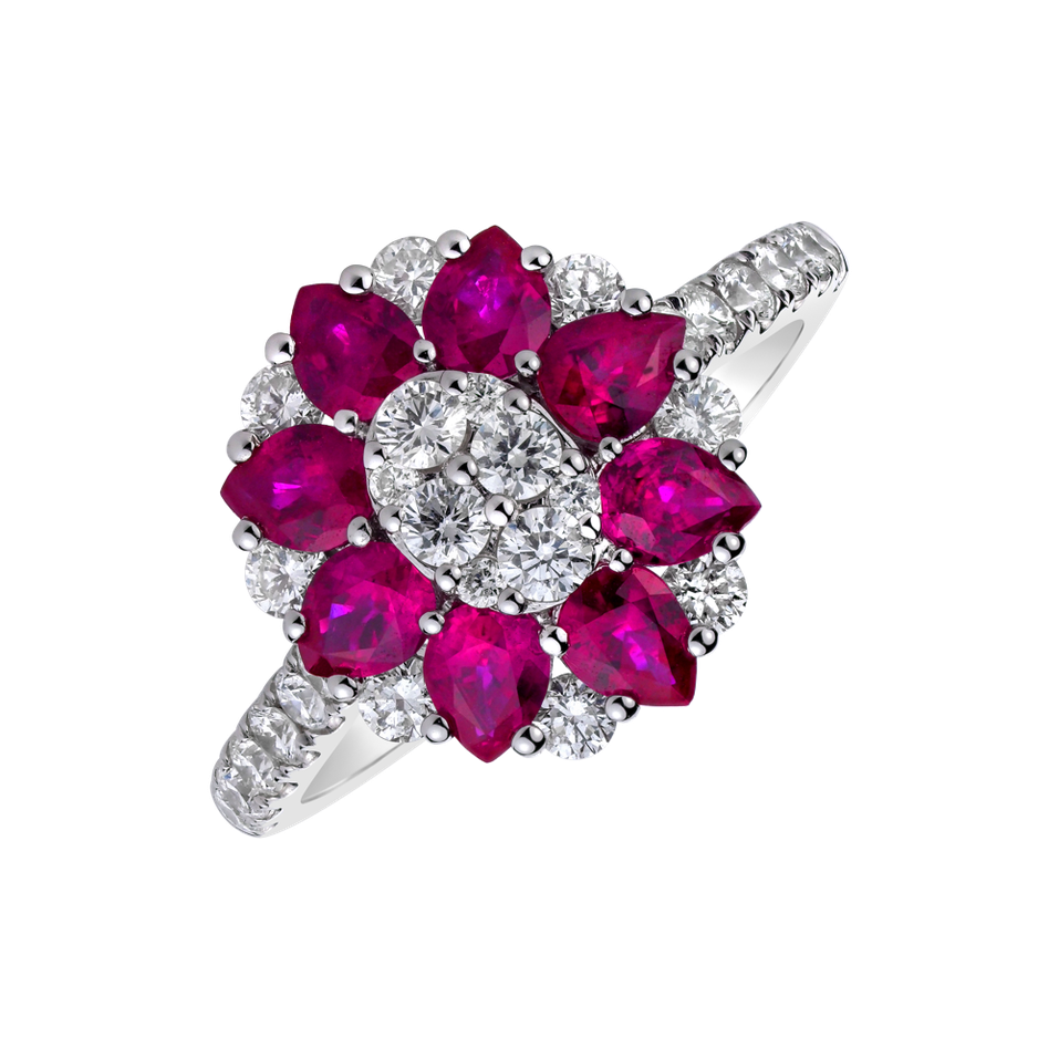 Diamond ring with Ruby Eliana