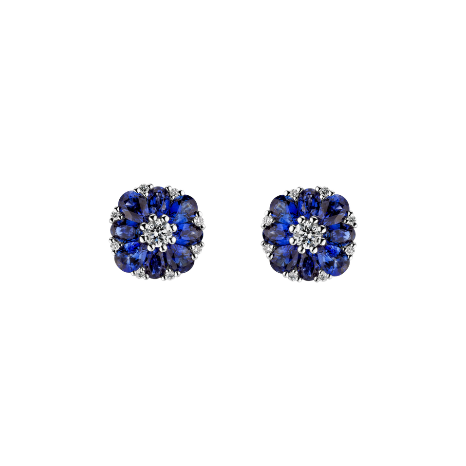 Diamond earrings and Sapphire Sky Flower