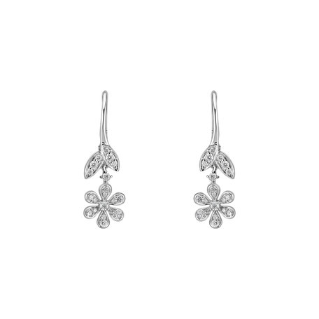 Diamond earrings Daisy Flower