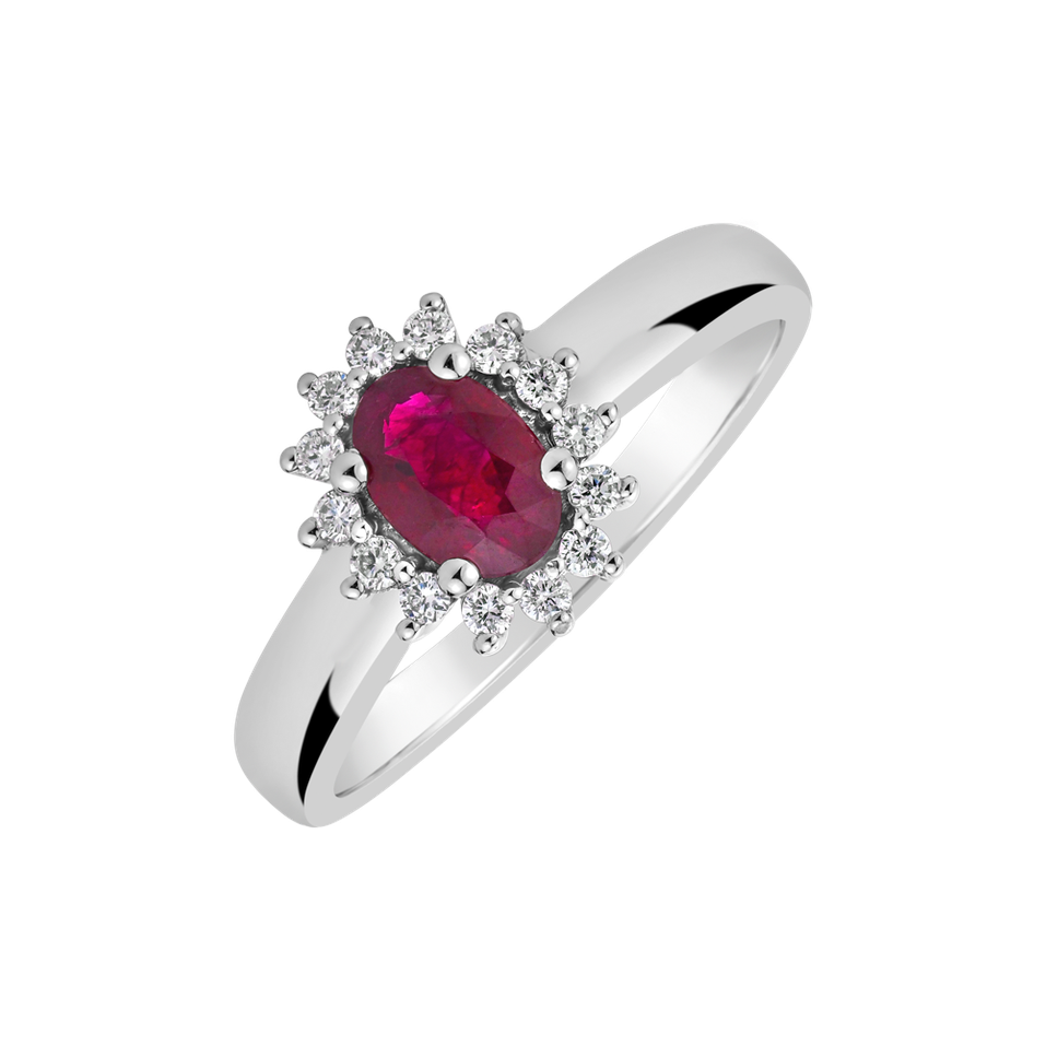 Diamond ring with Ruby Space Courier