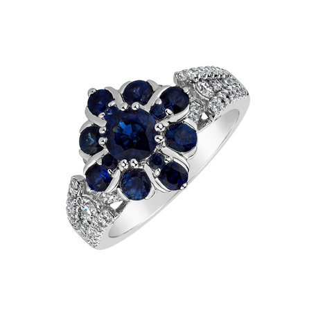 Diamond ring with Sapphire Sapphire Kingdom