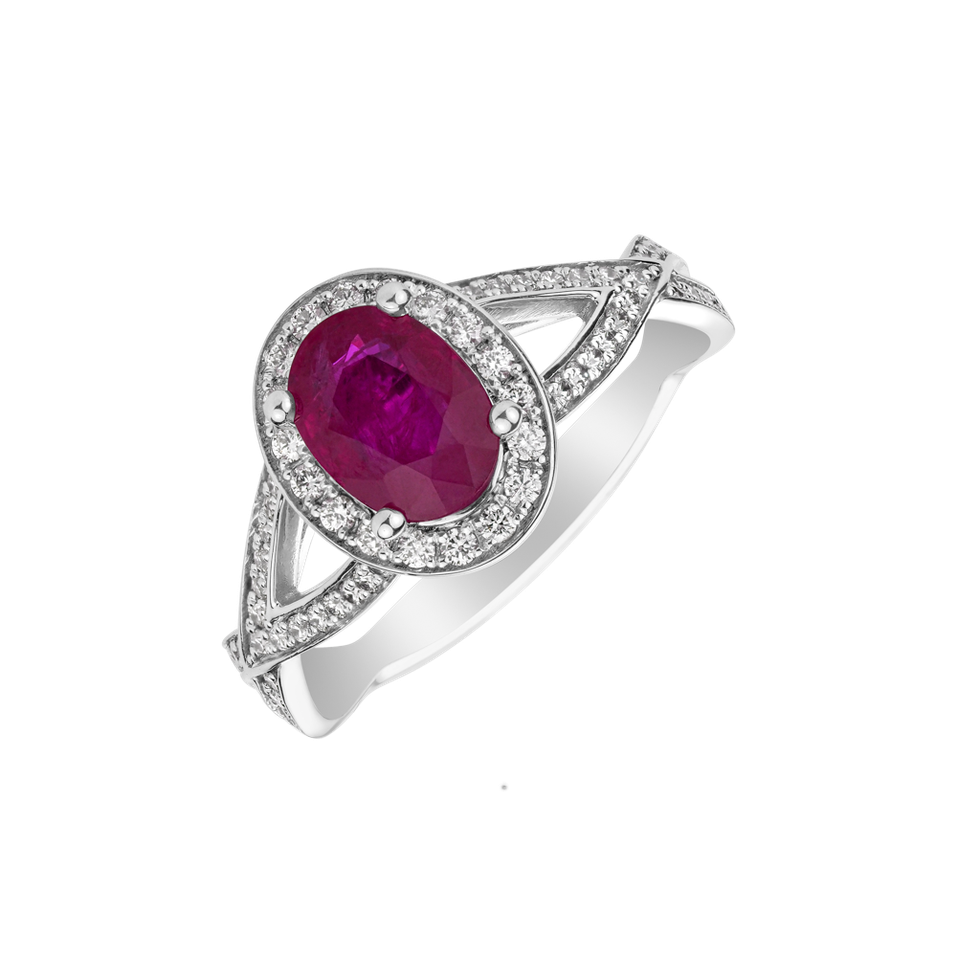 Diamond ring with Ruby Space Princess