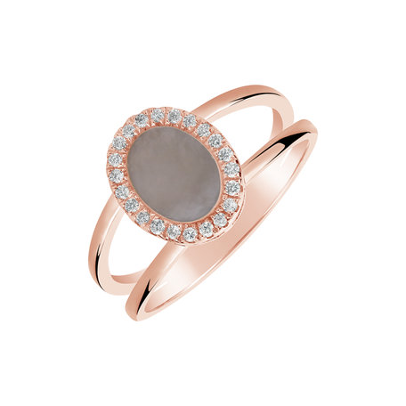 Diamond ring with Mother of Pearl Lyric