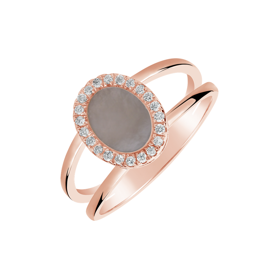 Diamond ring with Mother of Pearl Lyric