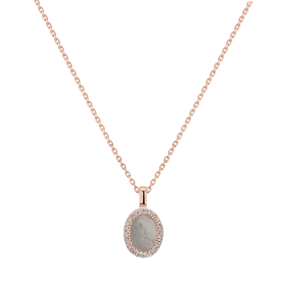 Diamond pendant with necklace with Mother of Pearl Delicate Moondust