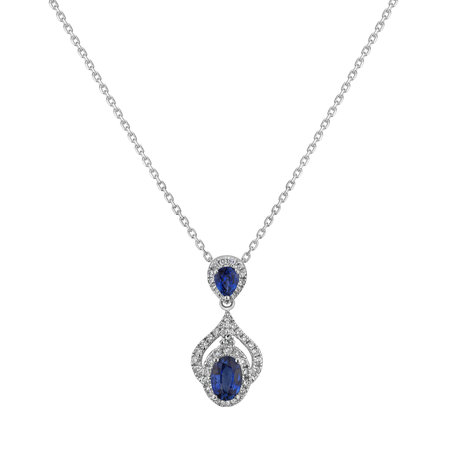 Diamond pendant with Sapphire Sorrow Sky