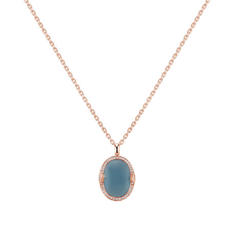 Diamond pendant with Moonstone Finley