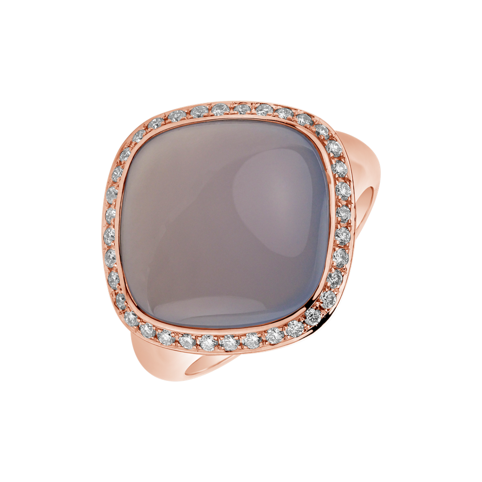 Diamond ring with Chalcedony Lonelly Blossom