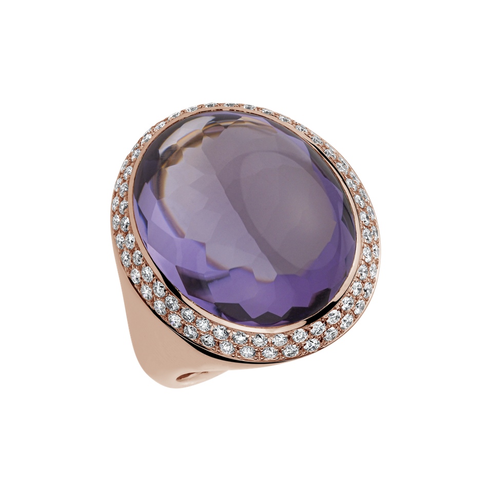 Diamond rings with Amethyst Floralle