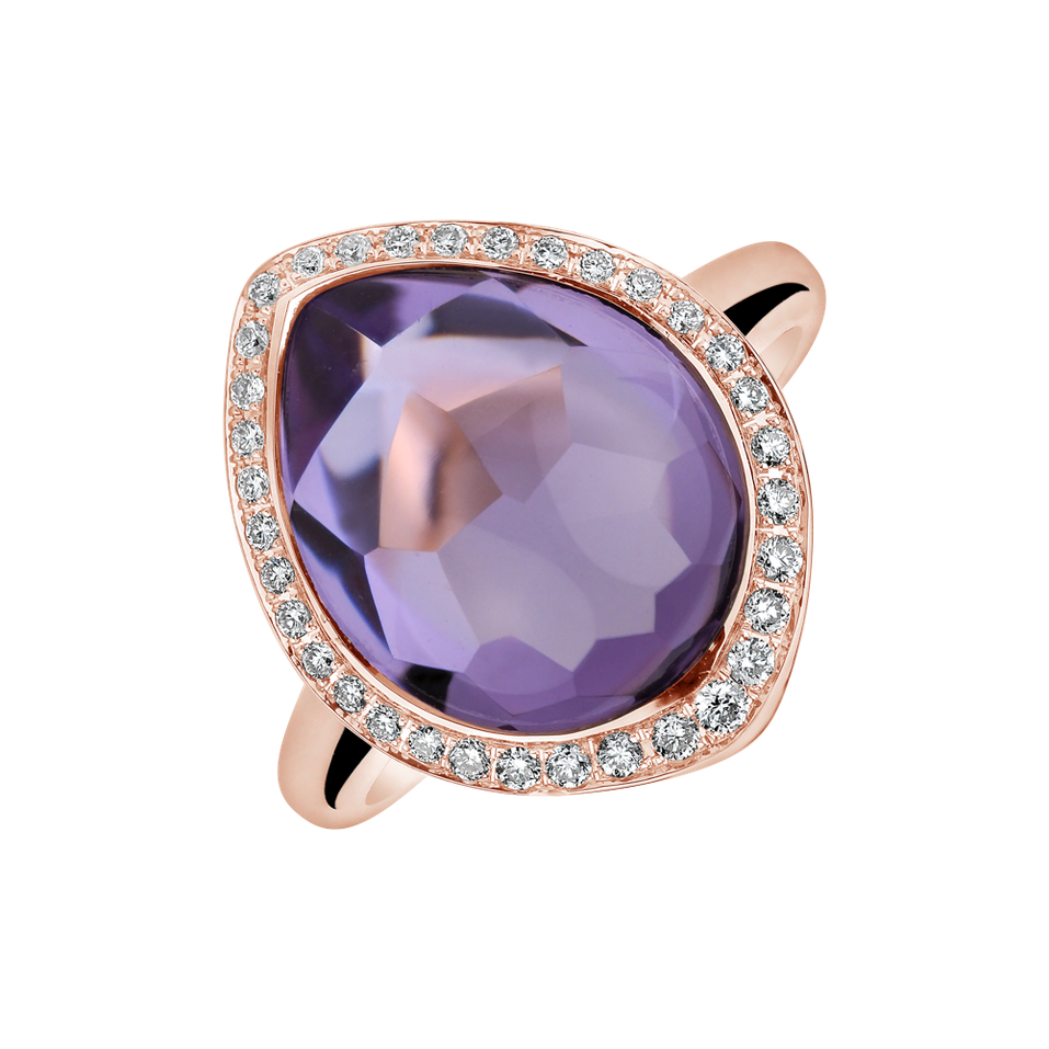 Diamond rings with Amethyst Passionate Miracle