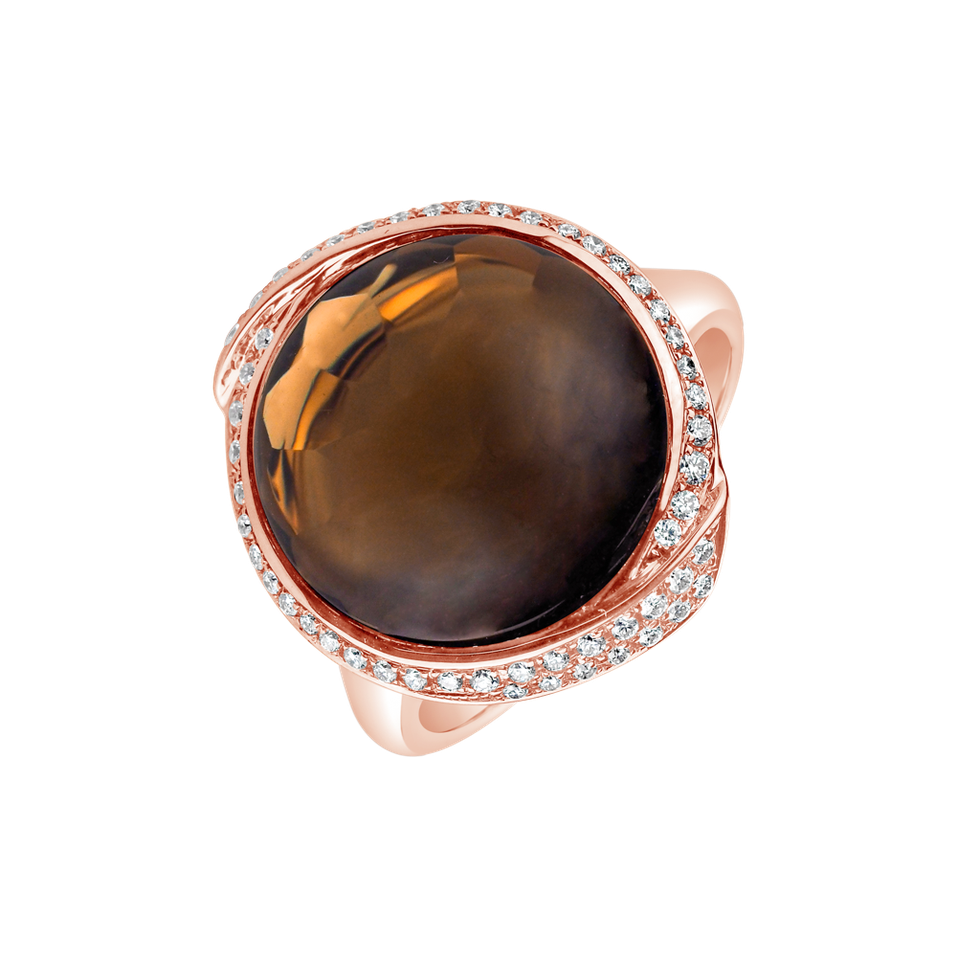 Diamond ring with Quartz Night Eye