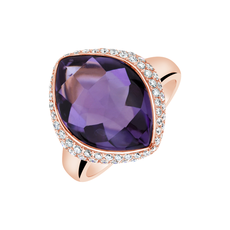 Diamond rings with Amethyst Ravishing Princess