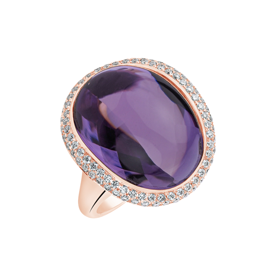 Diamond rings with Amethyst Moonlight Romance