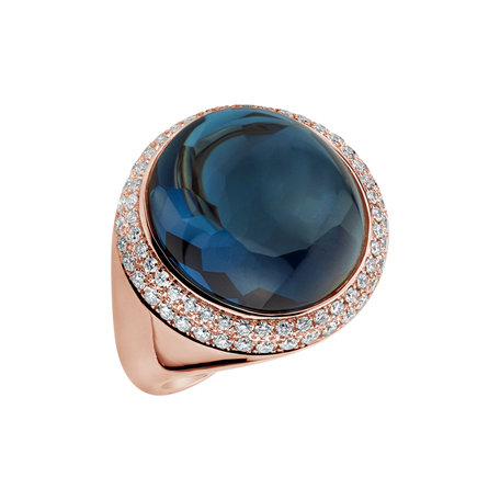 Diamond ring with Topaz Persephonas Devotion