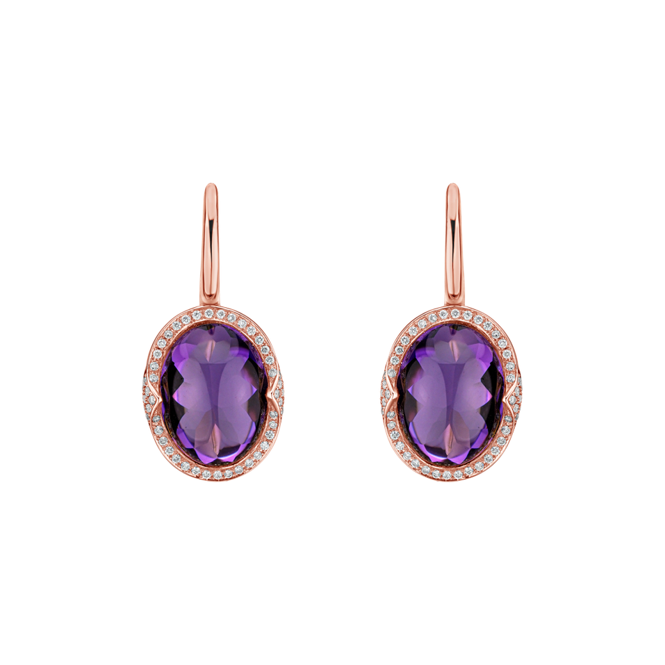 Diamond earrings with Amethyst Damron