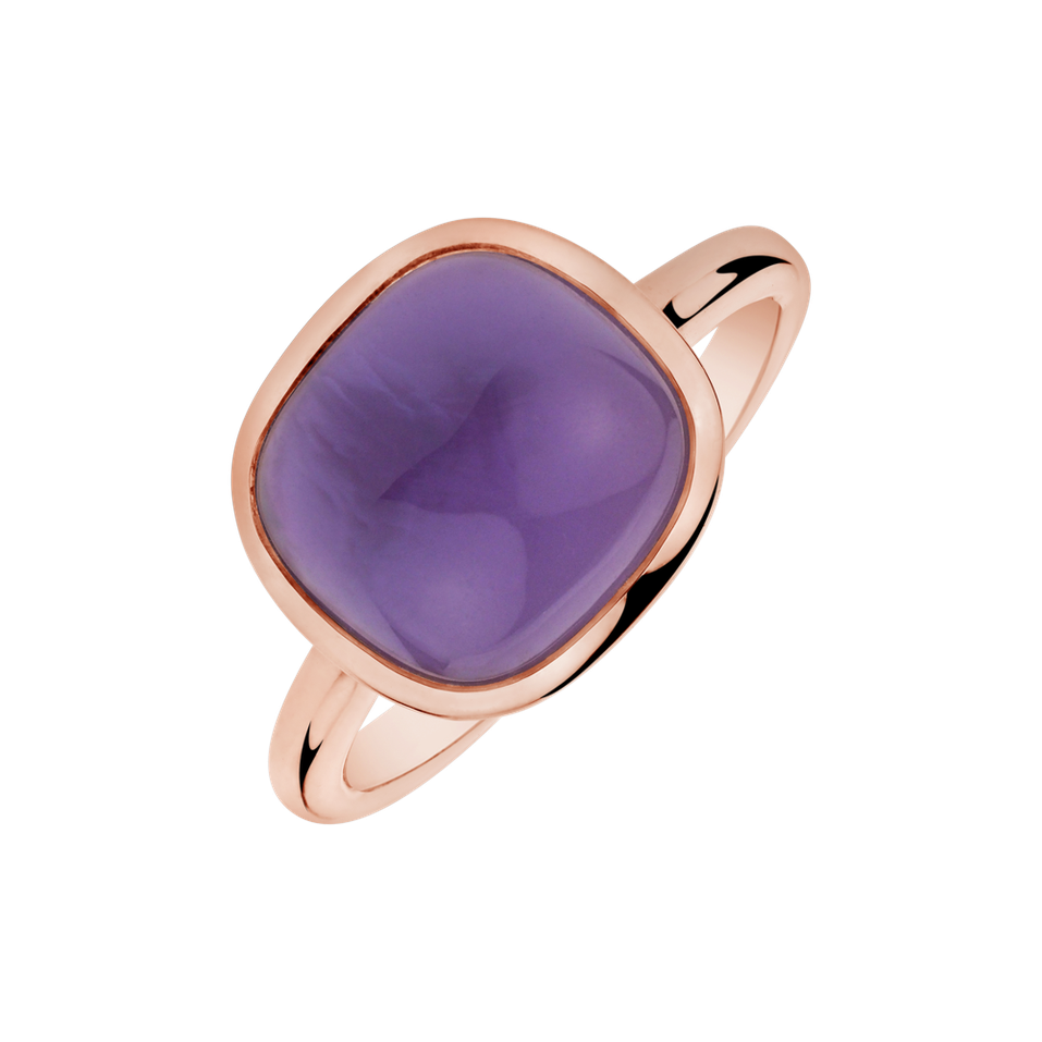 Ring with Amethyst and Mother of Pearl Fiorella