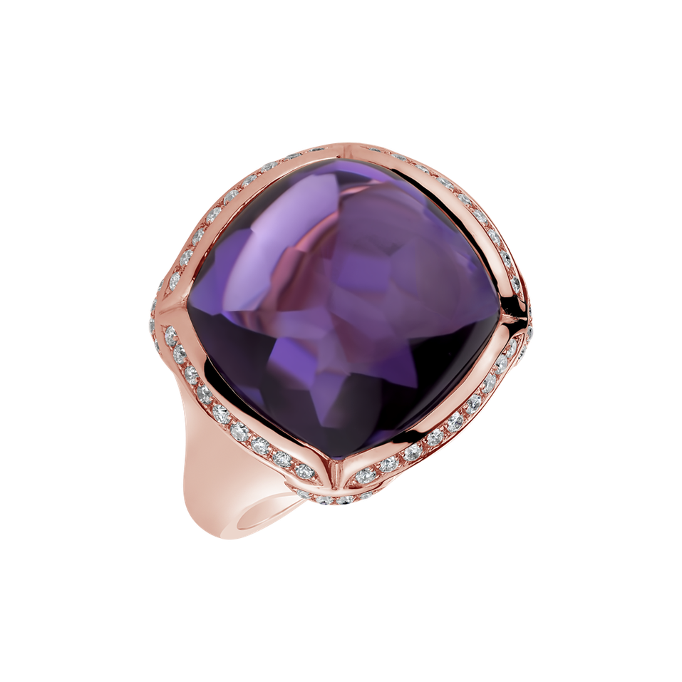 Diamond rings with Amethyst Dreamy Wish