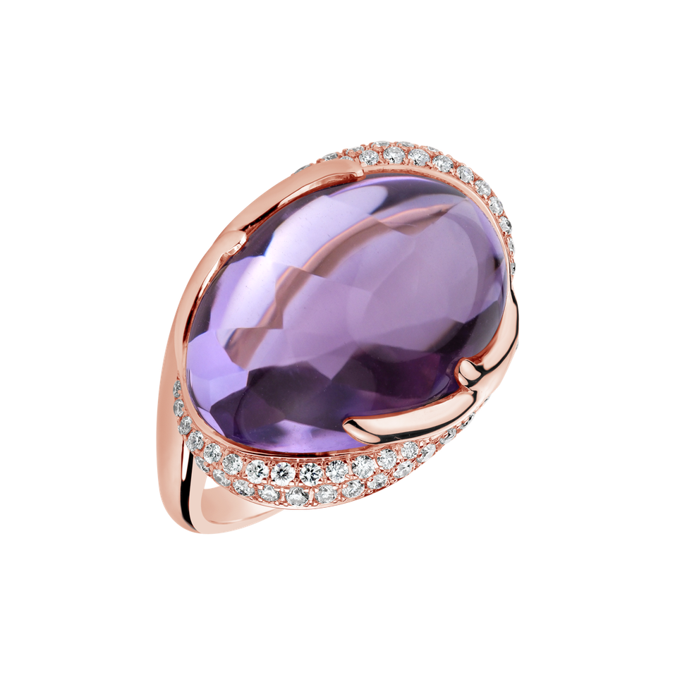 Diamond rings with Amethyst Fantastic Dream