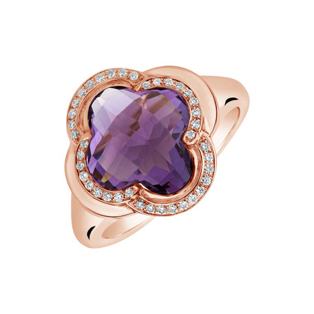 Diamond rings with Amethyst Cosmic Romance