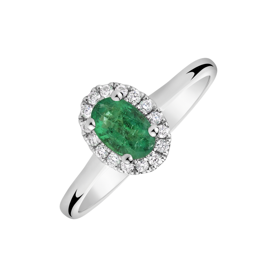 Diamond ring with Emerald Glory Allegory