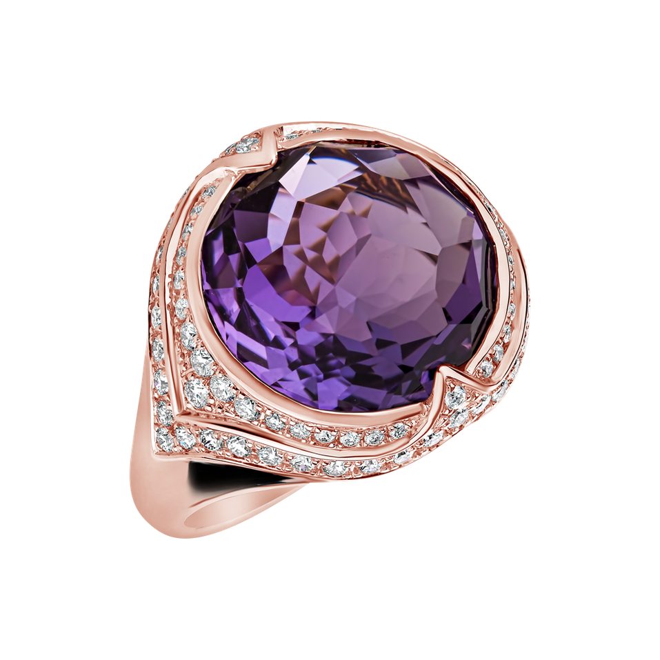 Diamond rings with Amethyst Finnegan