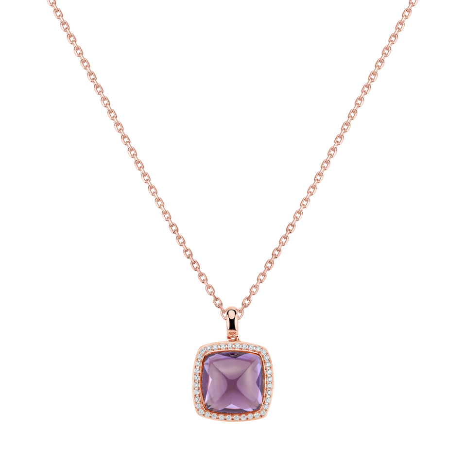 Diamond pendant with Amethyst Symmetrical Beauty