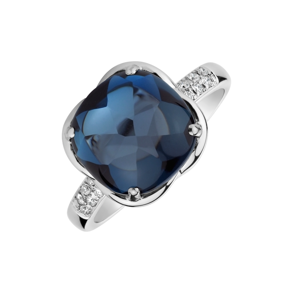 Diamond ring with Topaz Duchess Romance