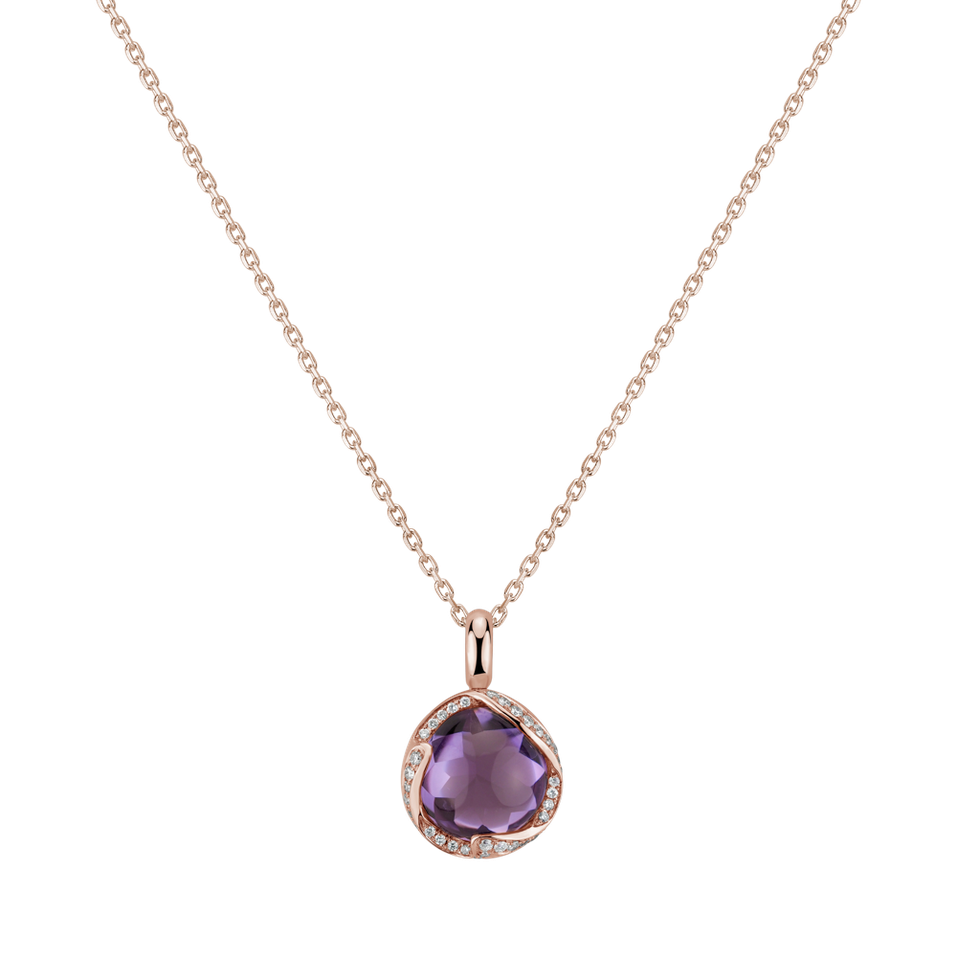 Diamond pendant with Amethyst Florallete