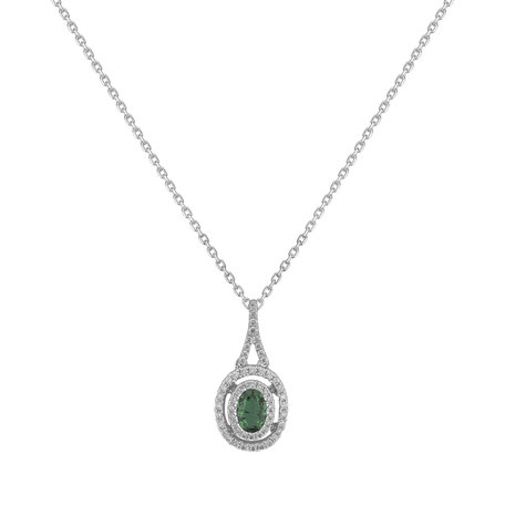 Diamond pendant with Emerald Confrontation