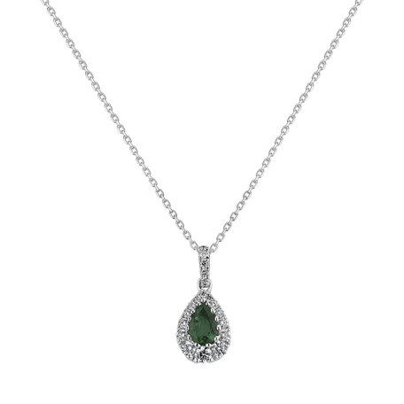 Diamond pendant with Emerald Ethereal Mythos